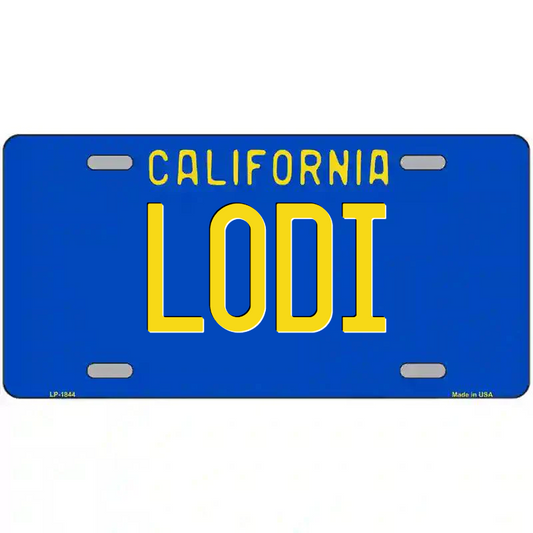 Lodi California Blue Metal Sign