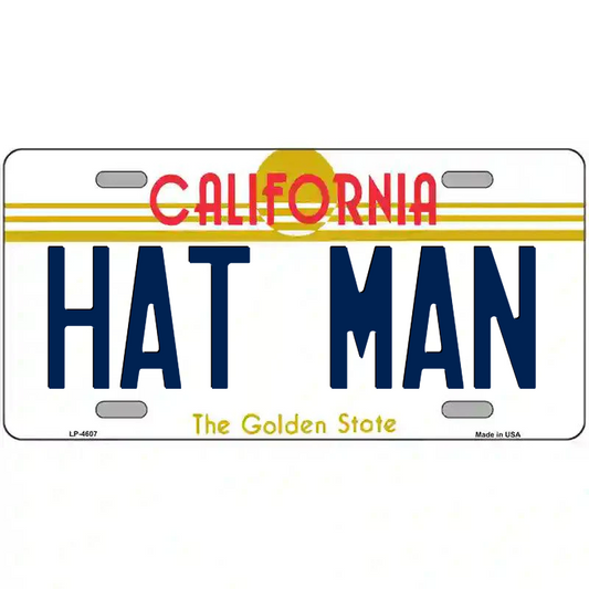 Hat Man California Metal Sign