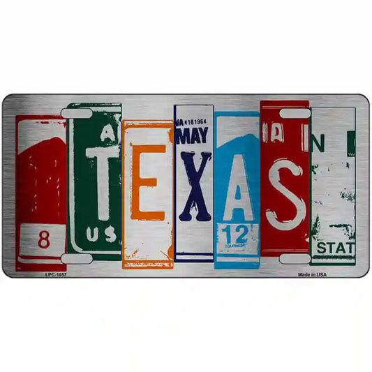 Texas License Plate Art Metal Sign