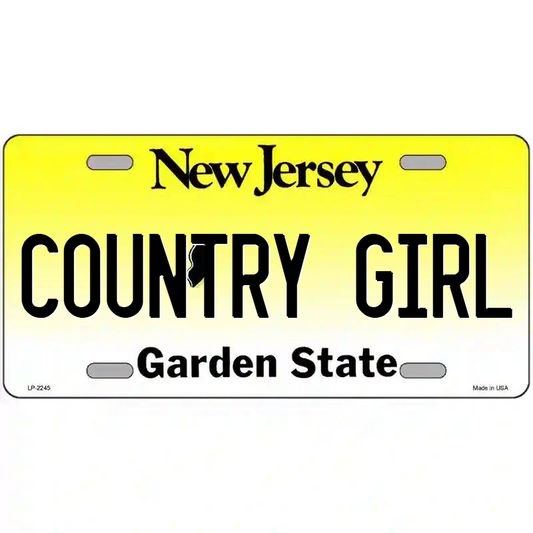 Country Girl New Jersey Metal Sign
