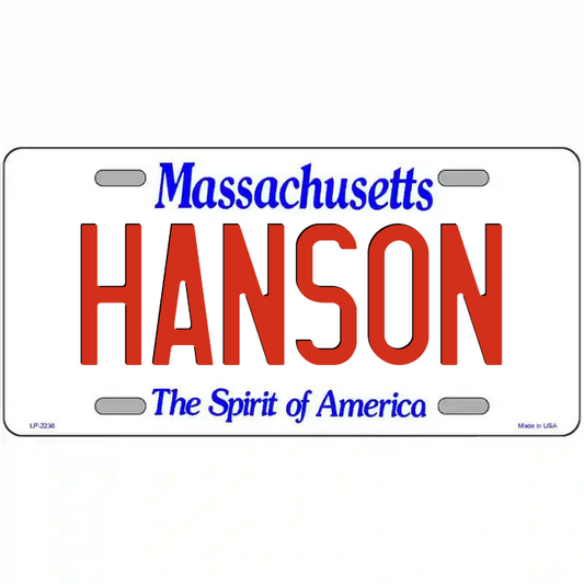 Hanson Massachusetts Metal Sign
