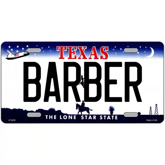 Barber Texas Metal Sign