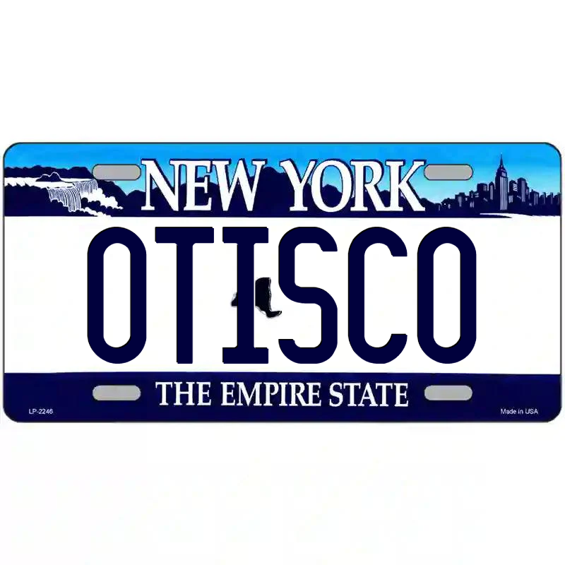Otisco New York Blue Metal Sign