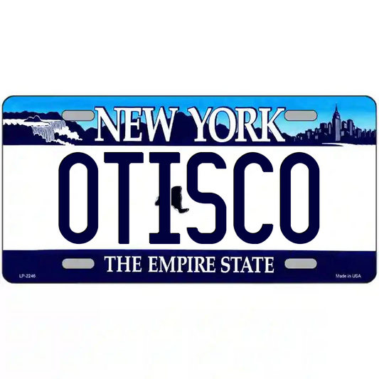 Otisco New York Blue Metal Sign