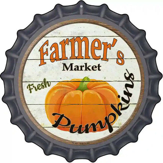 Fresh Pumpkins Farmer's Market Bottle Cap Metal Sign