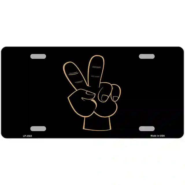Peace Fingers Metal Sign