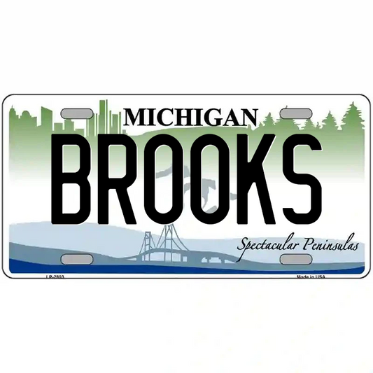 Brooks Michigan Metal Sign