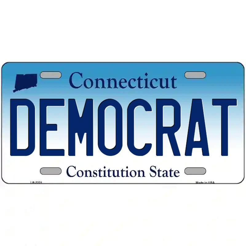 Democrat Connecticut Metal Sign