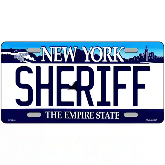 Sheriff New York Blue Metal Sign