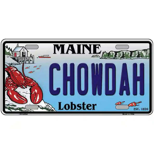 Chowdah Maine Lobster Metal Sign