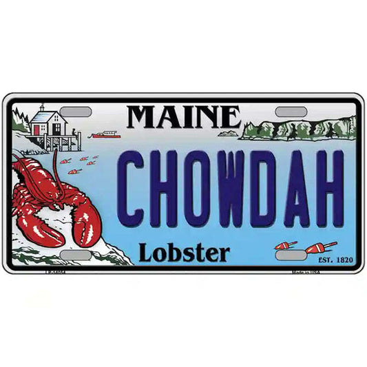 Chowdah Maine Lobster Metal Sign