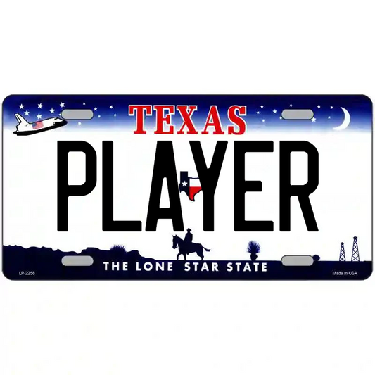 Player Texas Metal Sign
