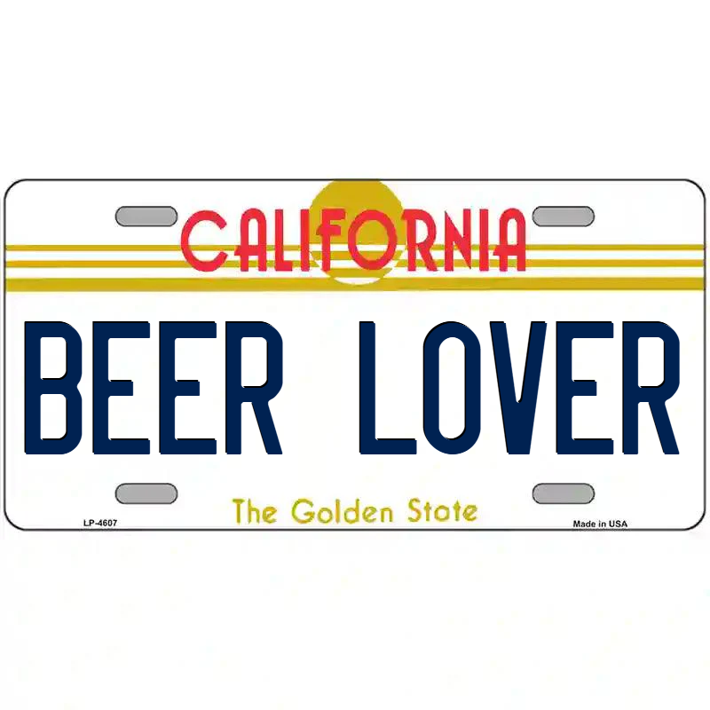 Beer Lover California Metal Sign