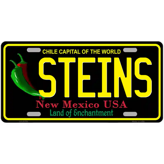 Steins New Mexico Black Metal Sign
