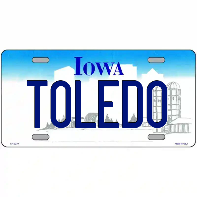 Toledo Iowa Metal SIgn