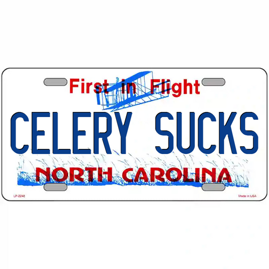 Celery Sucks North Carolina Metal Sign