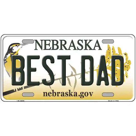 Best Dad Nebraska Metal Sign