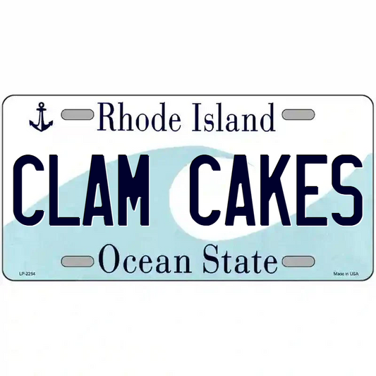 Clam Cakes Rhode Island Metal Sign