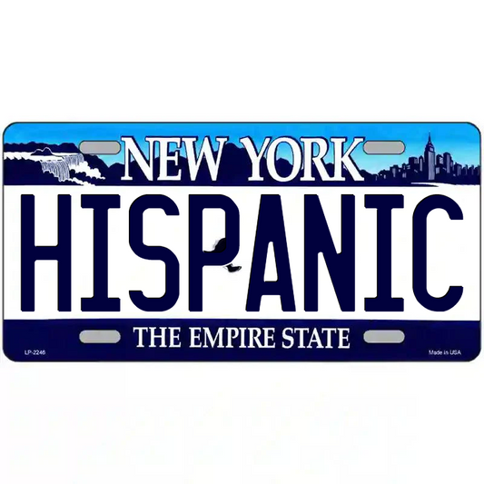 Hispanic New York Blue Metal Sign