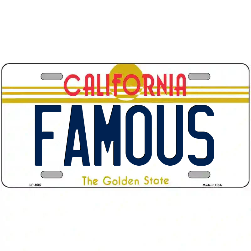 Famous California Metal Sign