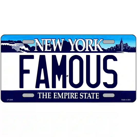 Famous New York Blue Metal Sign