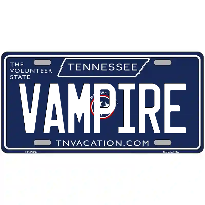 Vampire Tennessee Blue Metal Sign