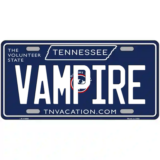 Vampire Tennessee Blue Metal Sign
