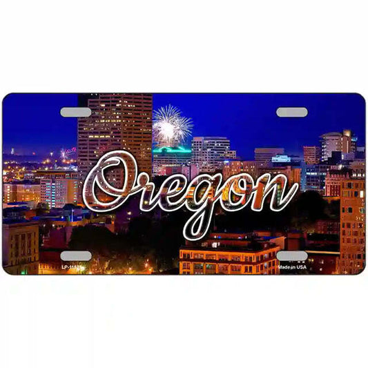 Oregon Fireworks City Lights Metal Sign