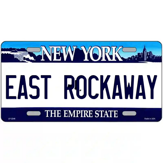 East Rockaway New York Blue Metal Sign