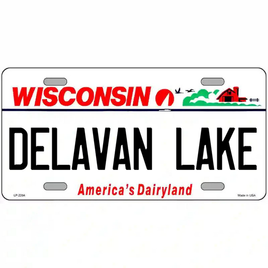 Delavan Lake Wisconsin Metal Sign