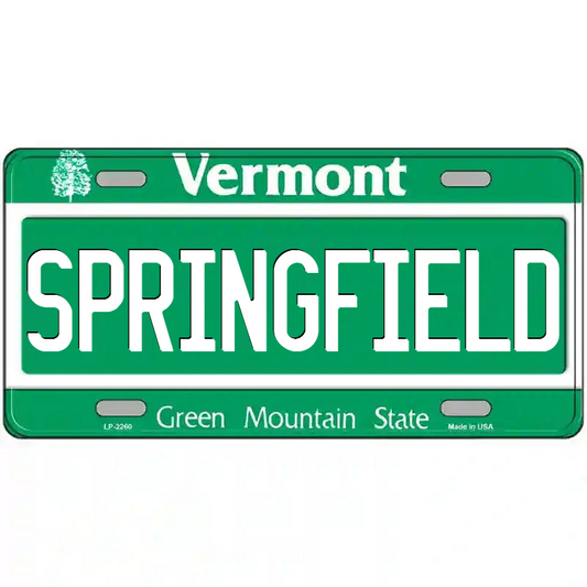 Springfield Vermont Metal Sign