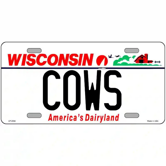 Cows Wisconsin Metal Sign