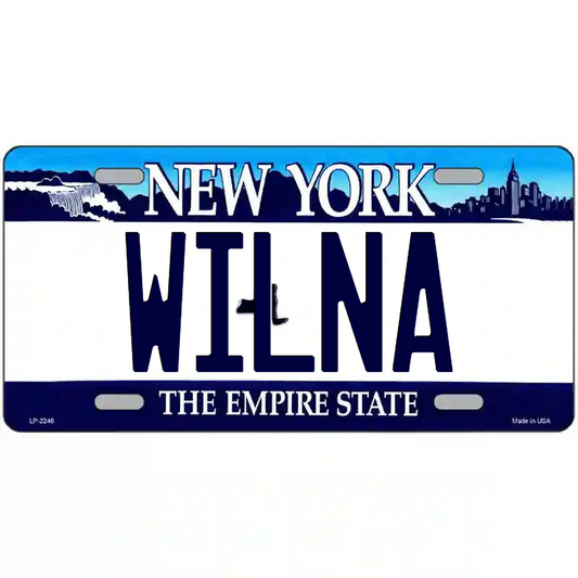 Wilna New York Blue Metal Sign