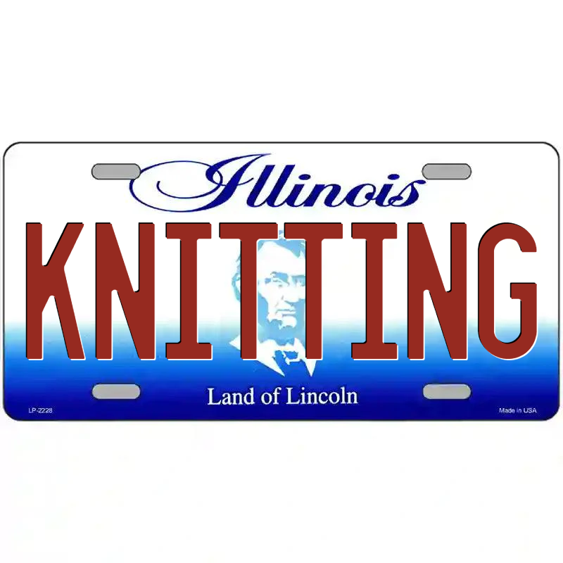 Knitting Illinois Metal Sign