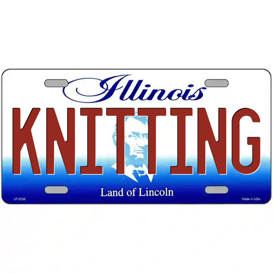 Knitting Illinois Metal Sign