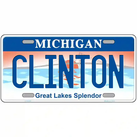 Clinton Michigan Great Lakes Metal Sign