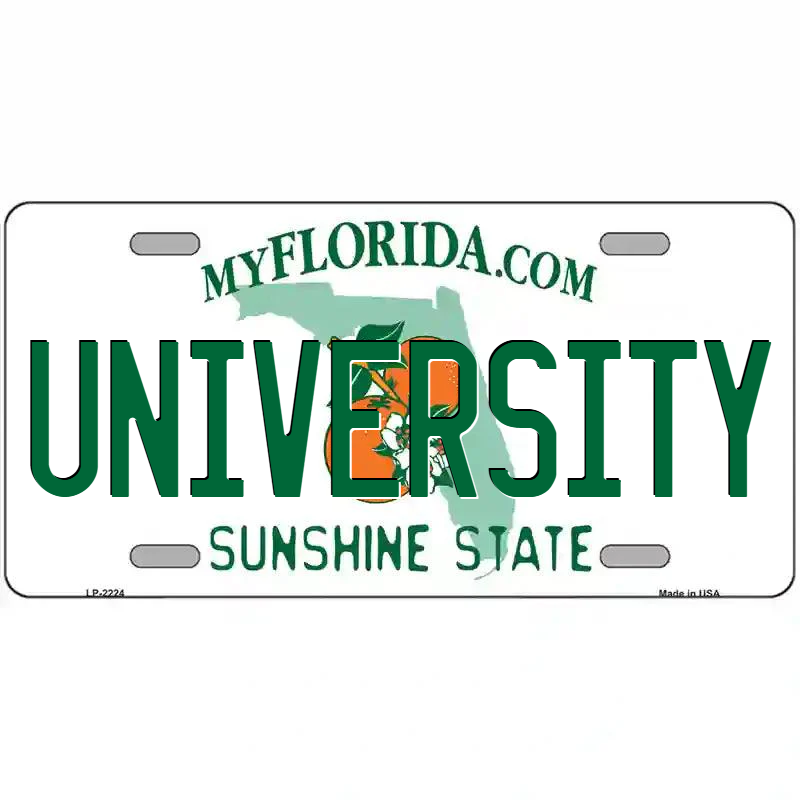 University Florida Metal Sign