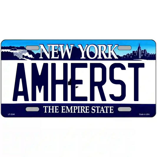 Amherst New York Blue Metal Sign
