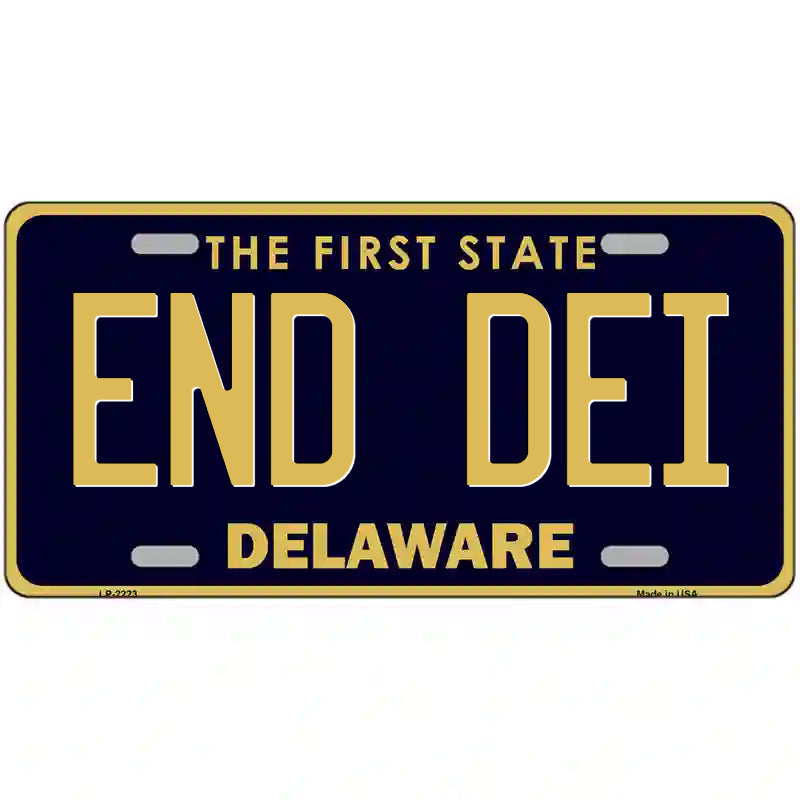 End DEI Delaware Metal Sign