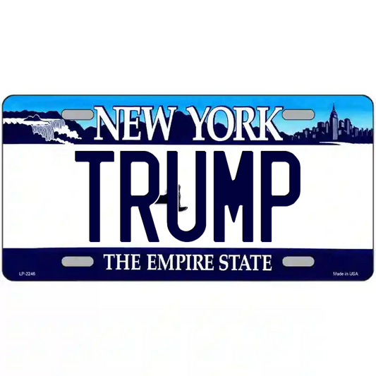 Trump New York Blue Metal Sign
