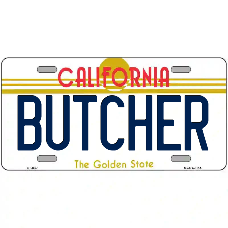 Butcher California Metal Sign