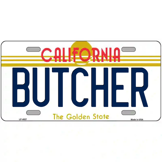Butcher California Metal Sign