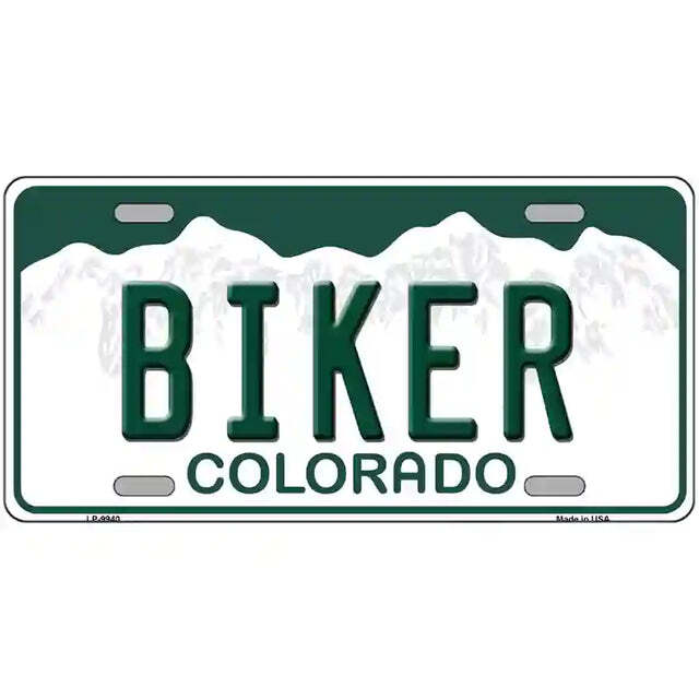 Biker Colorado Metal Sign