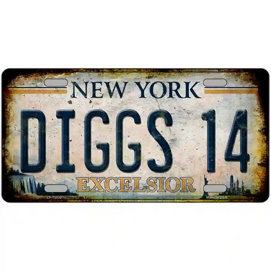 Diggs 14 New York Excelsior Metal Sign
