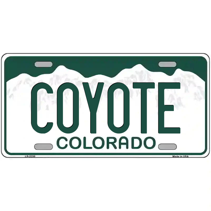 Coyote Colorado Metal Sign