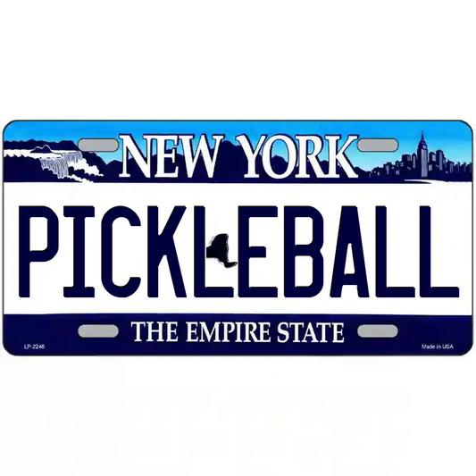 Pickleball New York Blue Metal Sign