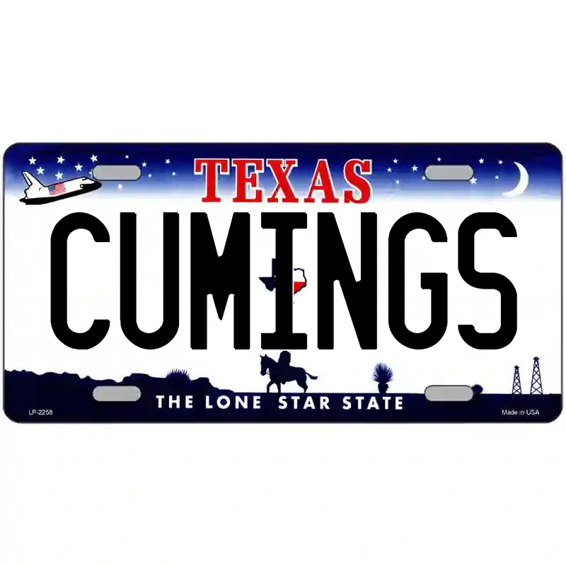 Cumings Texas Metal Sign