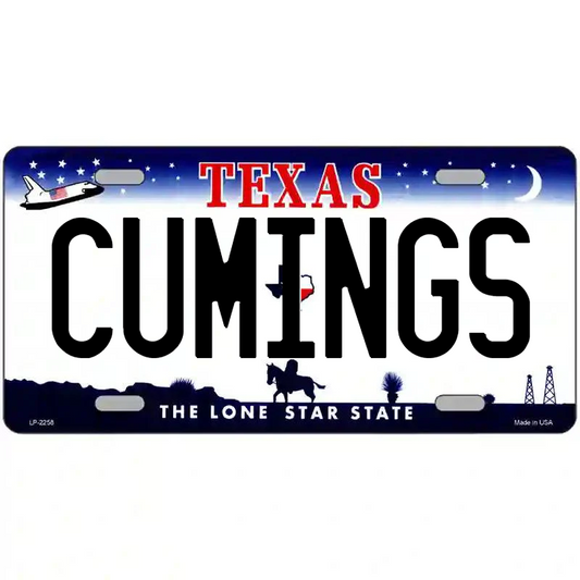 Cumings Texas Metal Sign