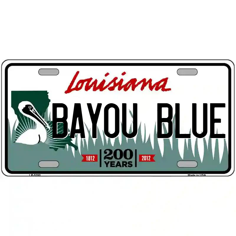Bayou Blue Louisiana Metal Sign