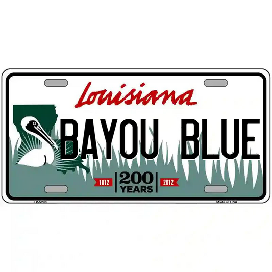 Bayou Blue Louisiana Metal Sign